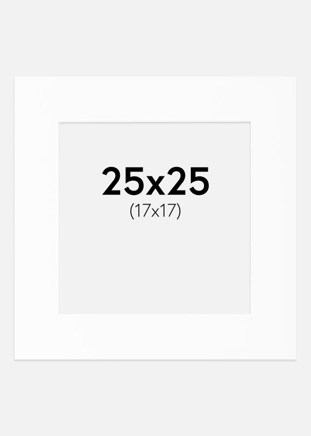 Passe-partout Wit Standaard (Witte kern) 25x25 cm (17x17)