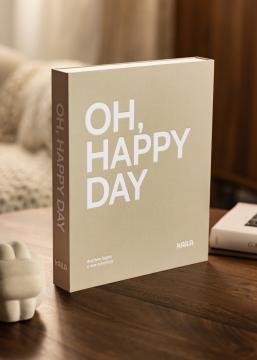 KAILA OH HAPPY DAY Grey - Coffee Table Photo Album (60 Zwarte zijden)