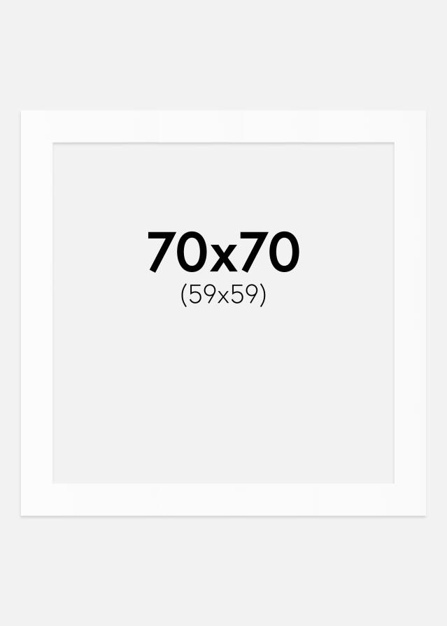 Passe-partout Wit Standaard (Witte kern) 70x70 cm (59x59)