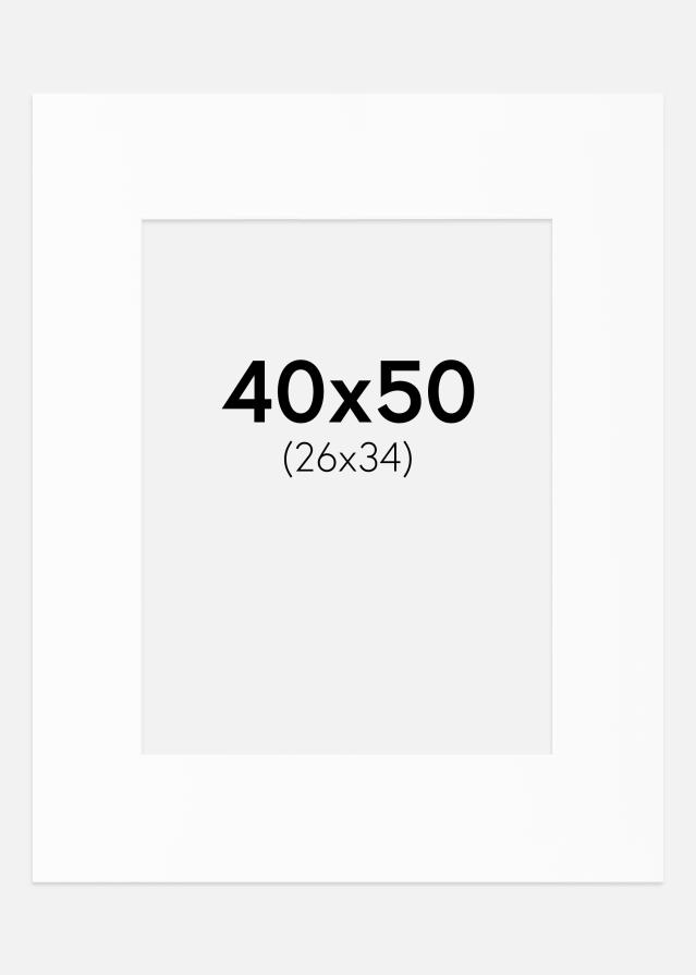 Passe-partout Wit Standaard (Witte kern) 40x50 cm (26x34)