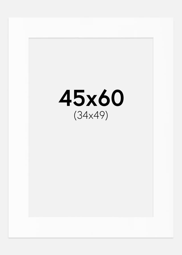 Passe-partout Wit Standaard (Witte kern) 45x60 cm (34x49)
