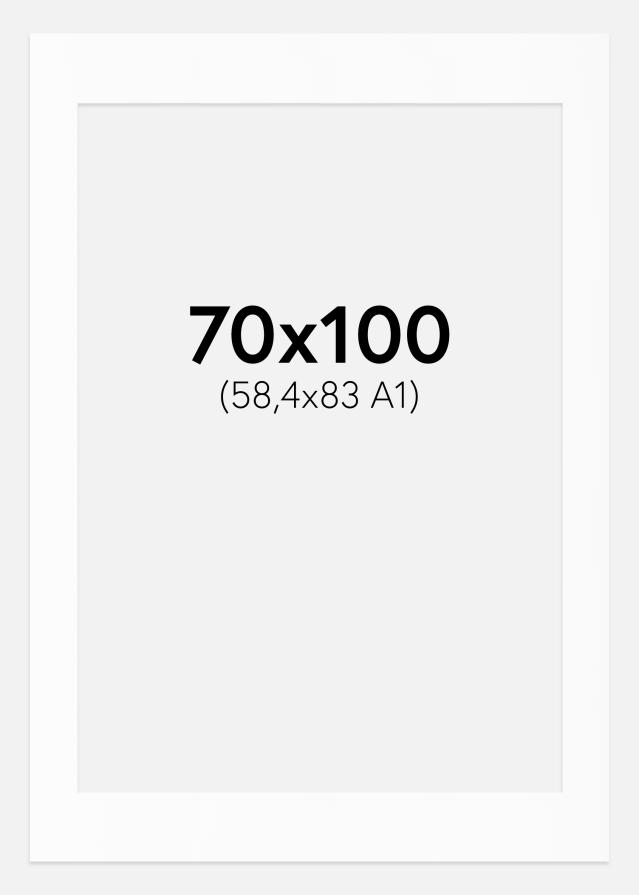 Passe-partout Wit Standaard (Witte kern) 70x100 cm (58,4x83 - A1)