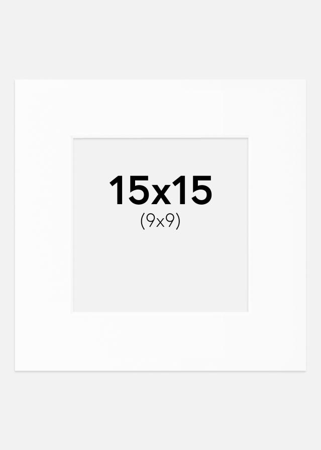 Passe-partout Wit Standaard (Witte kern) 15x15 cm (9x9)