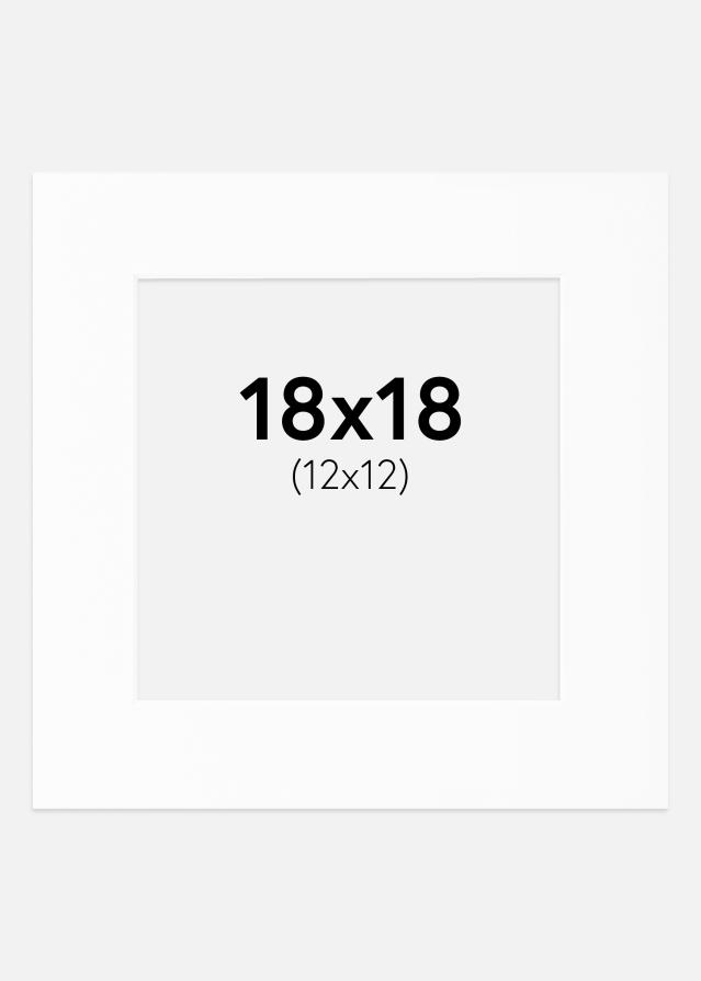 Passe-partout Wit Standaard (Witte kern) 18x18 cm (12x12)