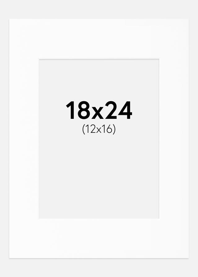 Passe-partout Wit Standaard (Witte kern) 18x24 cm (12x16)