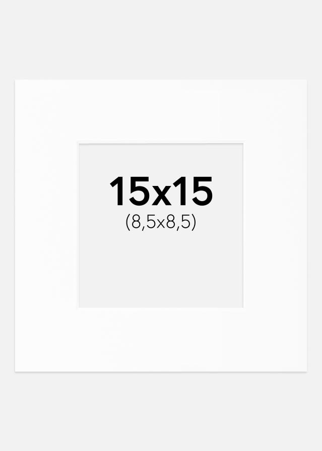 Passe-partout Wit Standaard (Witte kern) 15x15 cm (8,5x8,5)