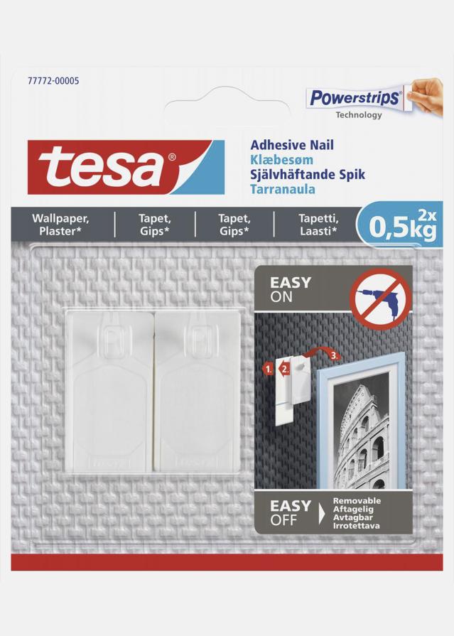 Tesa - Zelfklevende spijker voor alle soorten muren (max 2x0,5kg)