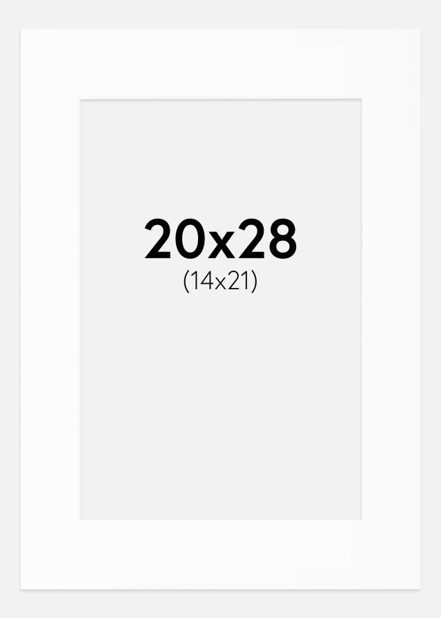 Passe-partout Wit Standaard (Witte kern) 20x28 cm (14x21)
