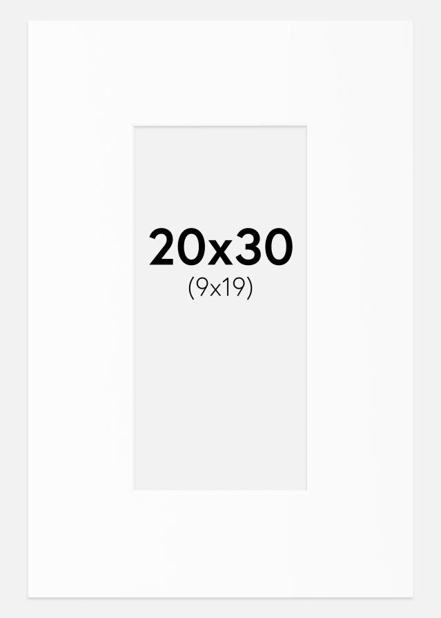 Passe-partout Wit Standaard (Witte kern) 20x30 cm (9x19)