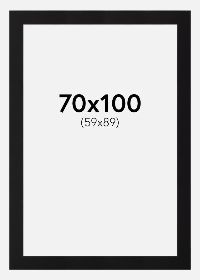 Passe-partout Zwart Standaard (Witte kern) 70x100 cm (59x89)