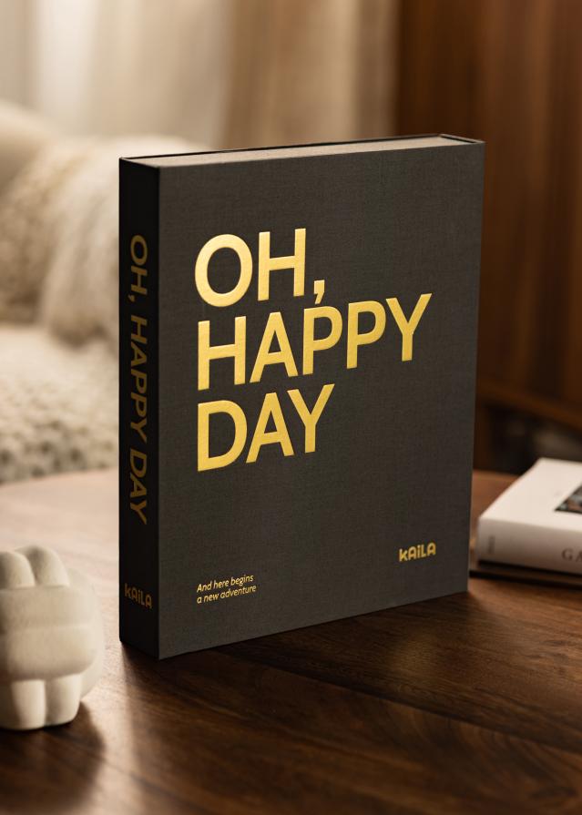 KAILA OH HAPPY DAY Black - Coffee Table Photo Album (60 Zwarte zijden)