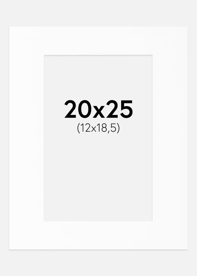 Passe-partout Wit Standaard (Witte kern) 20x25 cm (12x18,5)