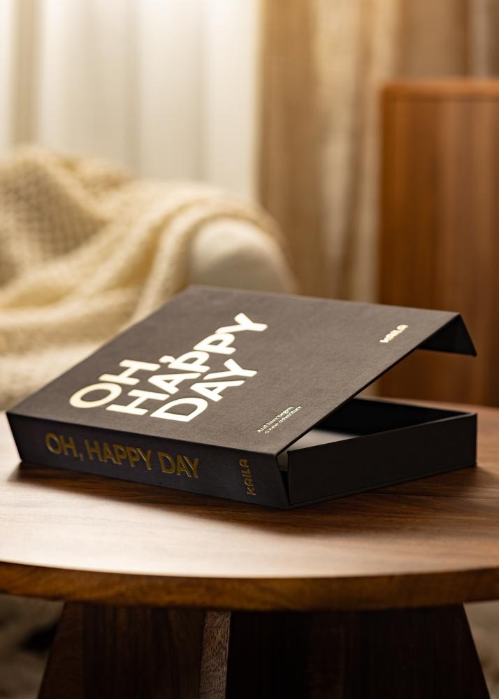 KAILA OH HAPPY DAY Black - Coffee Table Photo Album (60 Zwarte zijden)