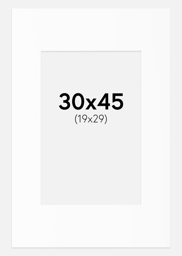 Passe-partout Wit Standaard (Witte kern) 30x45 cm (19x29)