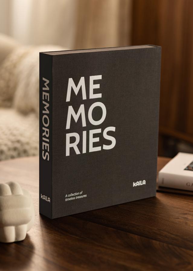 KAILA MEMORIES Black/White - Coffee Table Photo Album (60 Zwarte zijden)