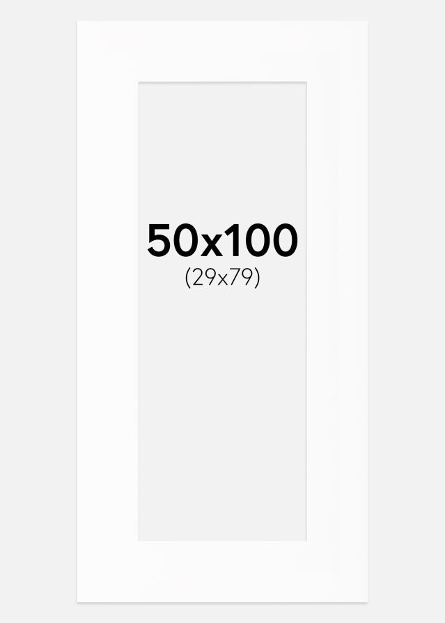 Passe-partout Wit Standaard (Witte kern) 50x100 cm (29x79)