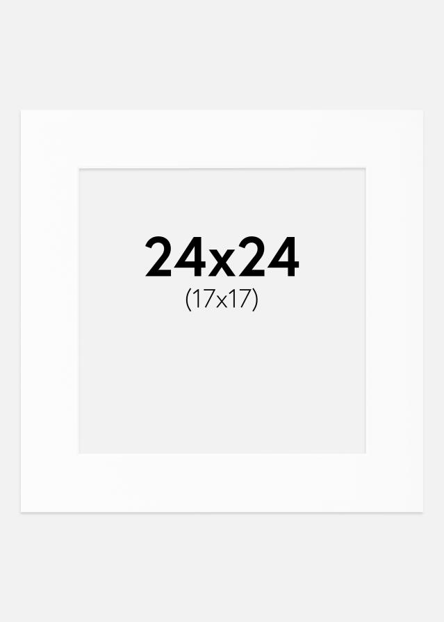 Passe-partout Wit Standaard (Witte kern) 24x24 cm (17x17)