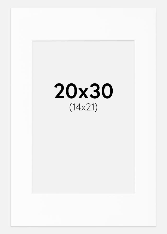 Passe-partout Wit Standaard (Witte kern) 20x30 cm (14x21)