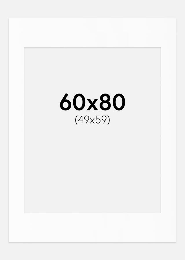 Passe-partout Wit Standaard (Witte kern) 60x80 cm (49x59)