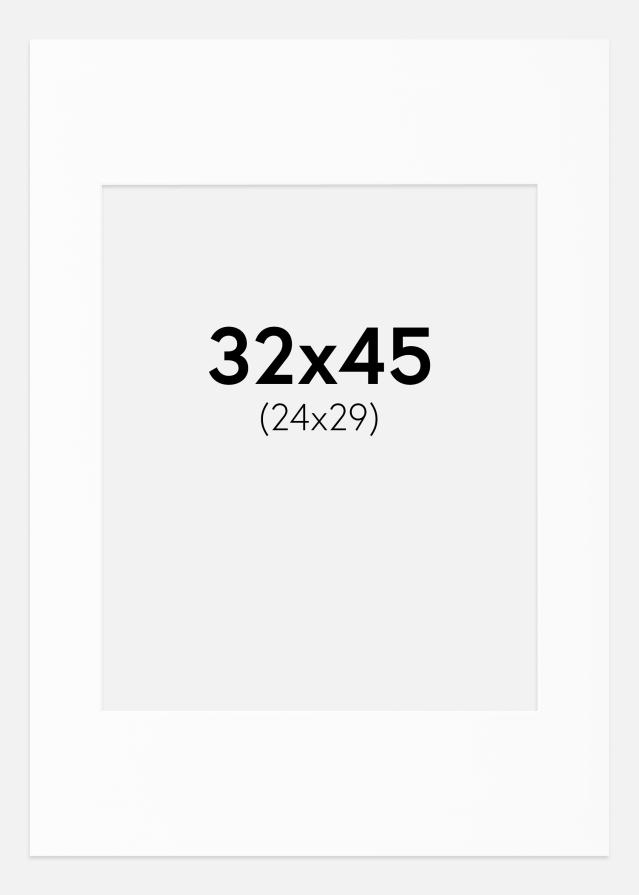 Passe-partout Wit Standaard (Witte kern) 32x45 cm (24x29)