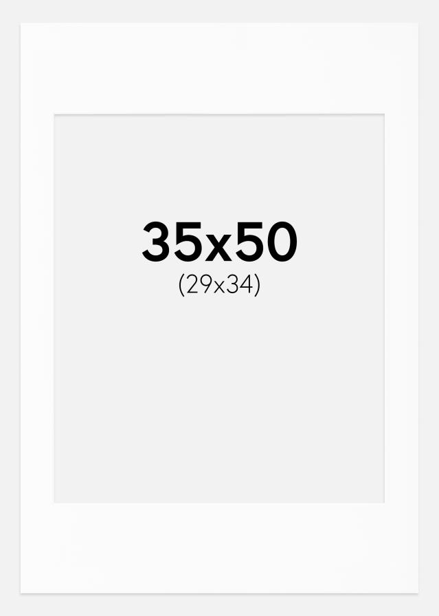 Passe-partout Wit Standaard (Witte kern) 35x50 cm (29x34)