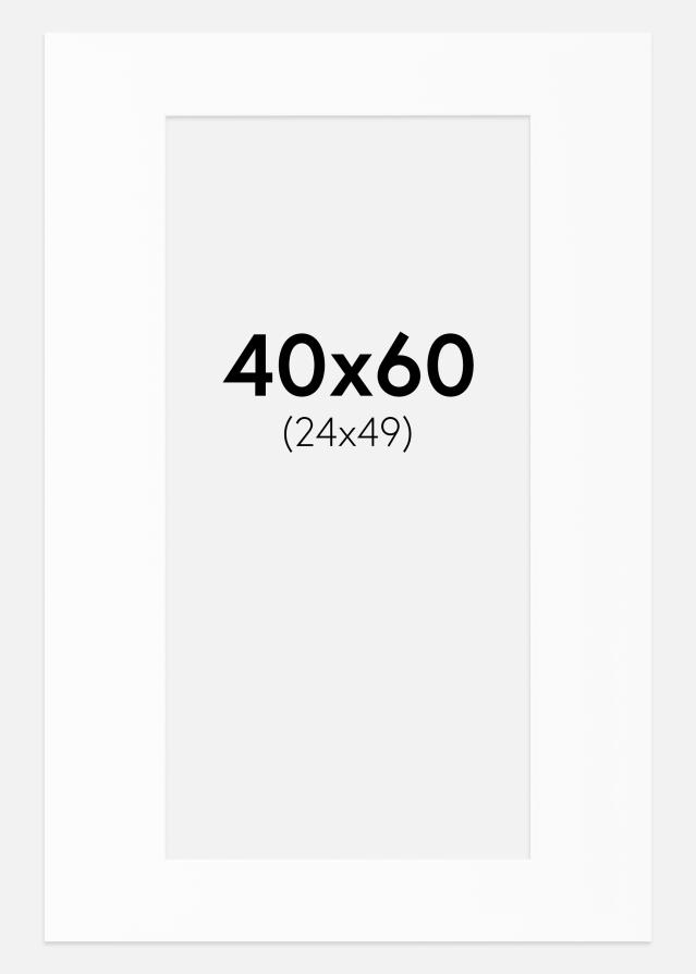 Passe-partout Wit Standaard (Witte kern) 40x60 cm (24x49)