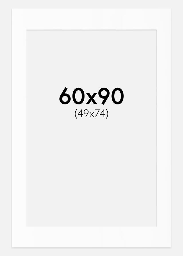 Passe-partout Wit Standaard (Witte kern) 60x90 cm (49x74)