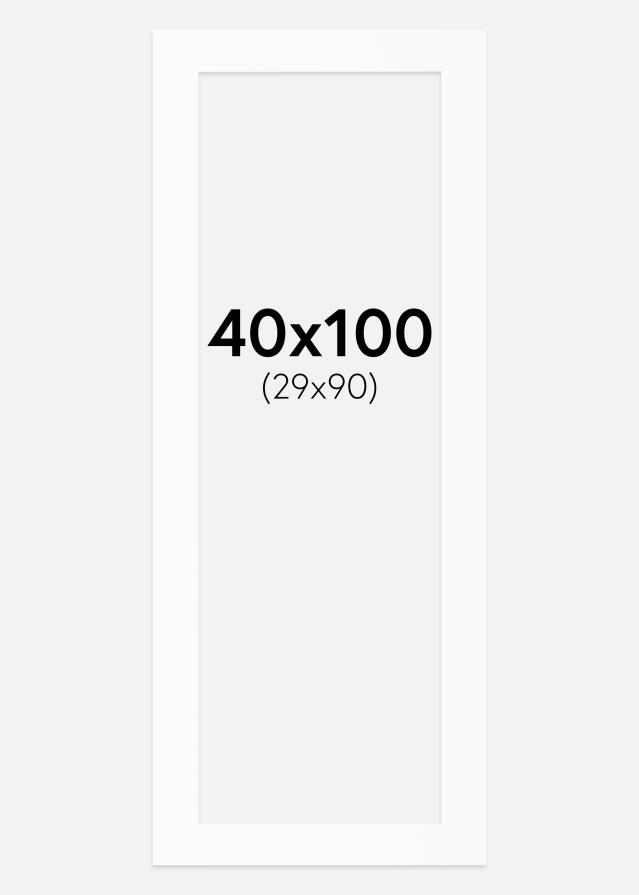 Passe-partout Wit Standaard (Witte kern) 40x100 cm (29x90)