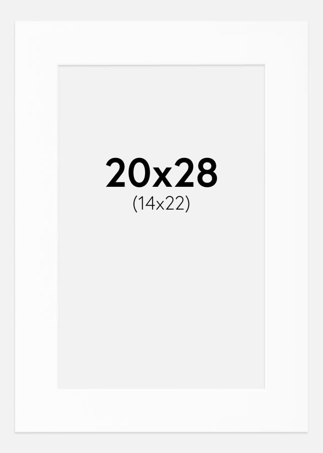 Passe-partout Wit Standaard (Witte kern) 20x28 cm (14x22)
