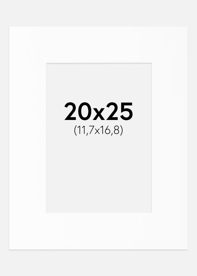 Passe-partout Wit Standaard (Witte kern) 20x25 cm (11,7x16,8)