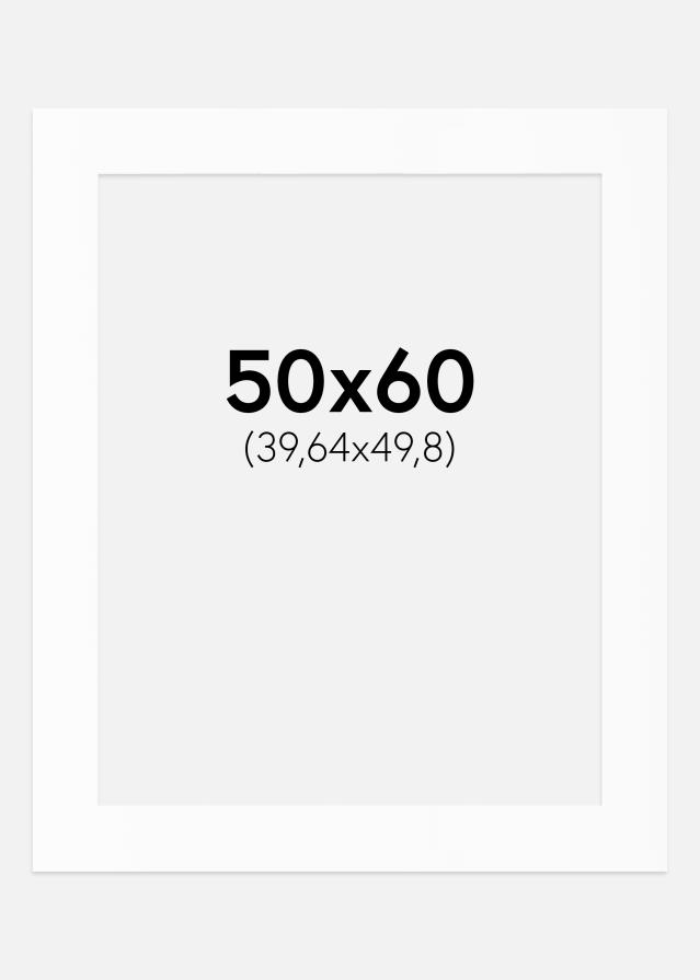 Passe-partout Wit Standaard (Witte kern) 50x60 cm (39,64x49,8)