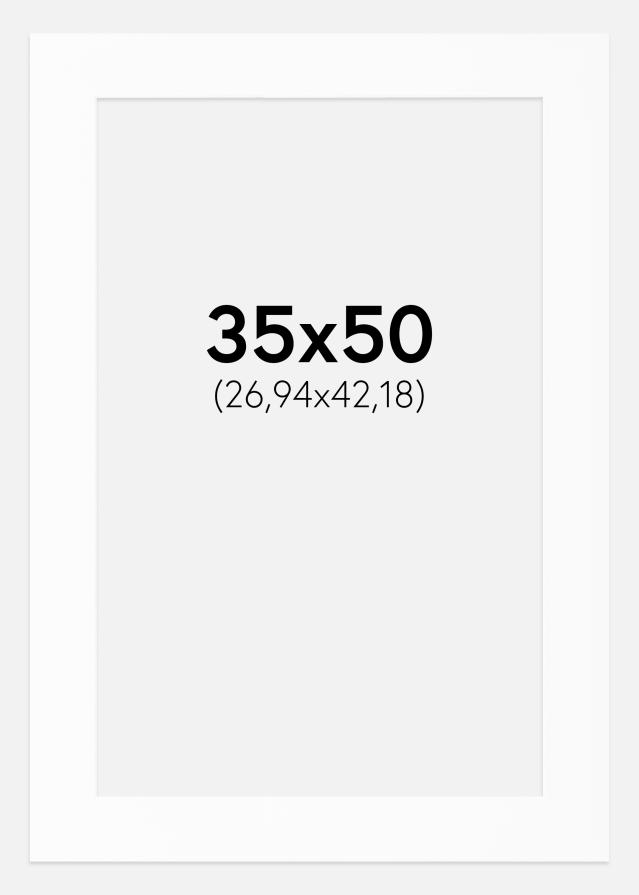 Passe-partout Wit Standaard (Witte kern) 35x50 cm (26,94x42,18)
