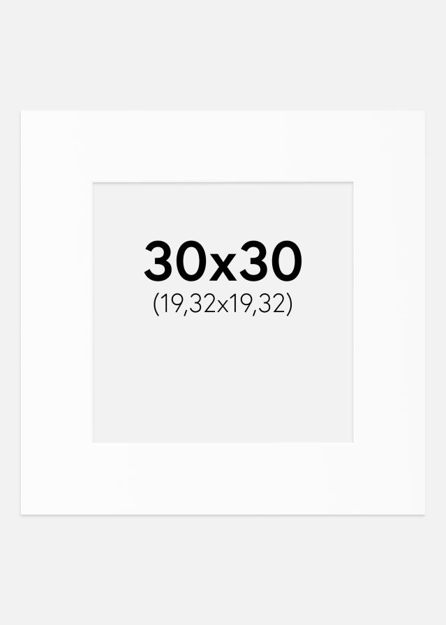Passe-partout Wit Standaard (Witte kern) 30x30 cm (19,32x19,32)