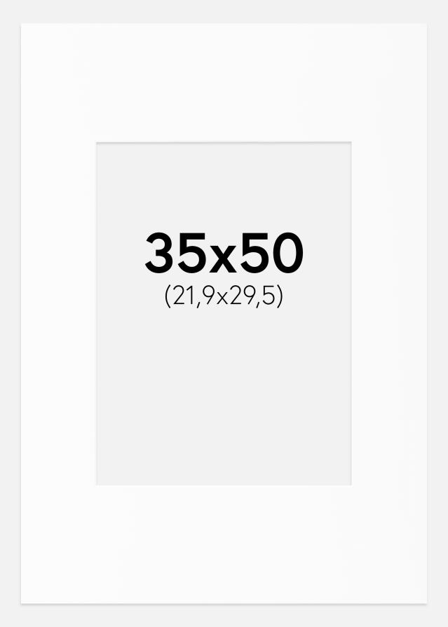 Passe-partout Wit Standaard (Witte kern) 35x50 cm (21,86x29,48)