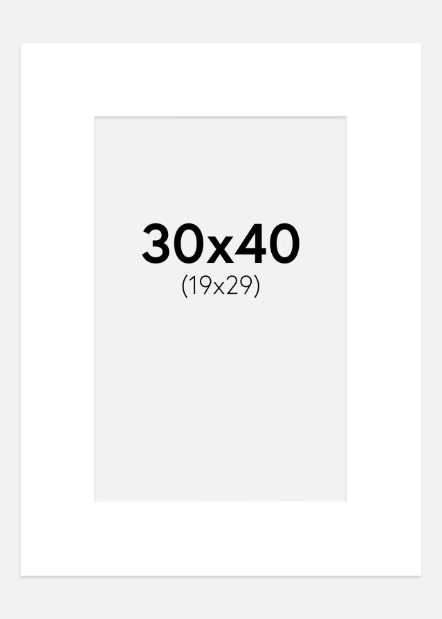 Passe-partout Super Wit (Witte Kern) 30x40 cm (19x29 cm)