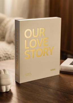 KAILA OUR LOVE STORY Creme - Coffee Table Photo Album (60 Zwarte zijden)
