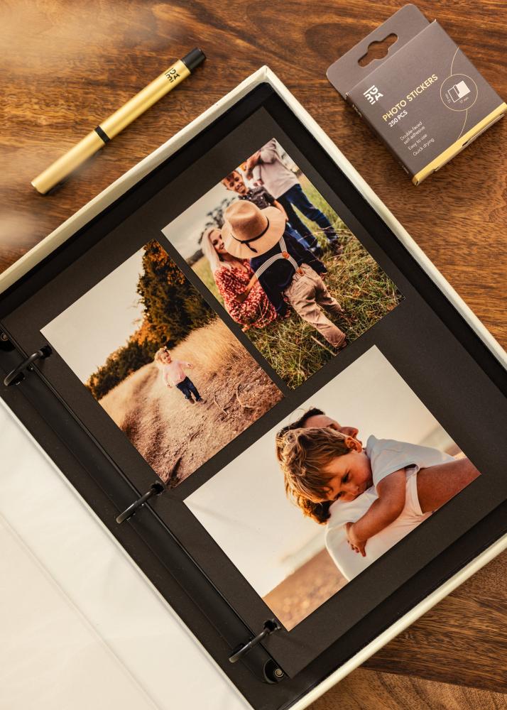 KAILA OUR LOVE STORY Creme - Coffee Table Photo Album (60 Zwarte zijden)