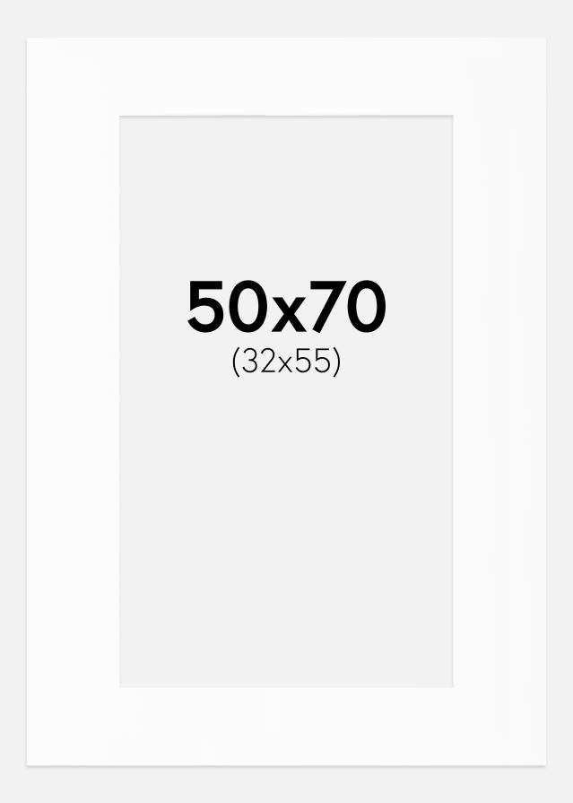 Passe-partout Wit Standaard (Witte kern) 50x70 cm (32x55)