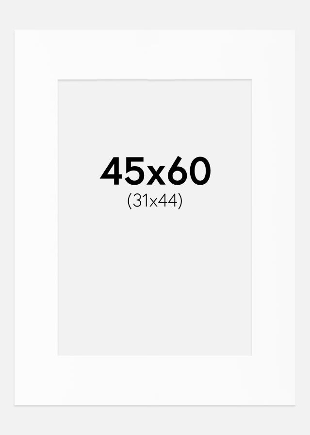 Passe-partout Wit Standaard (Witte kern) 45x60 cm (31x44)