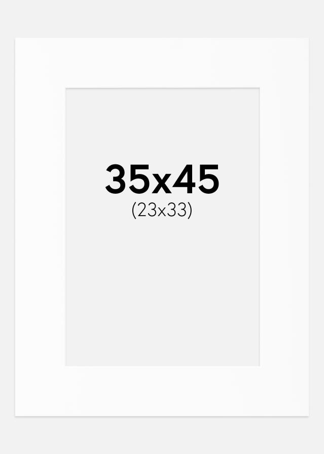 Passe-partout Wit Standaard (Witte kern) 35x45 cm (23x33)