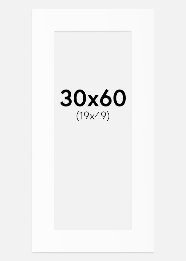 Passe-partout Wit Standaard (Witte kern) 30x60 cm (19x49)
