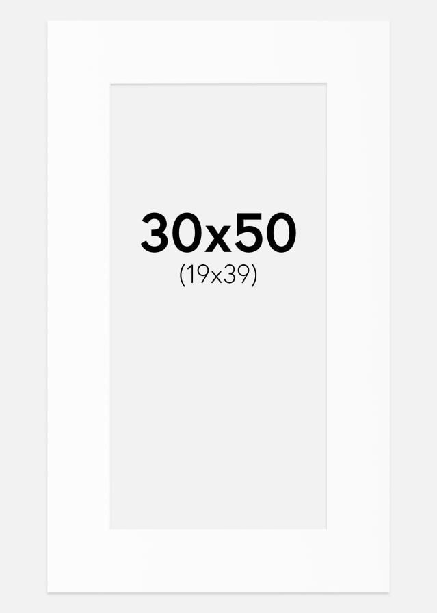 Passe-partout Wit Standaard (Witte kern) 30x50 cm (19x39)