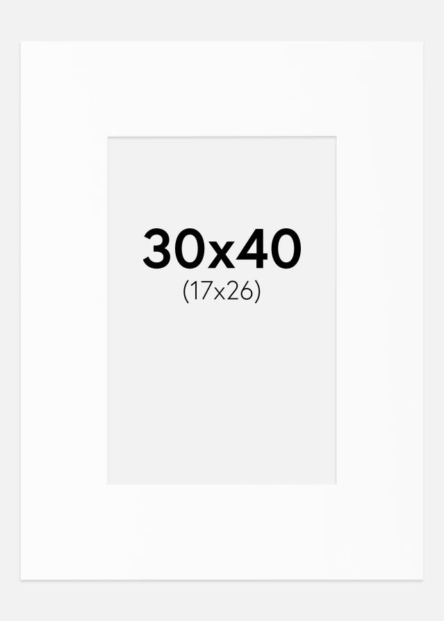 Passe-partout Wit Standaard (Witte kern) 30x40 cm (17x26)