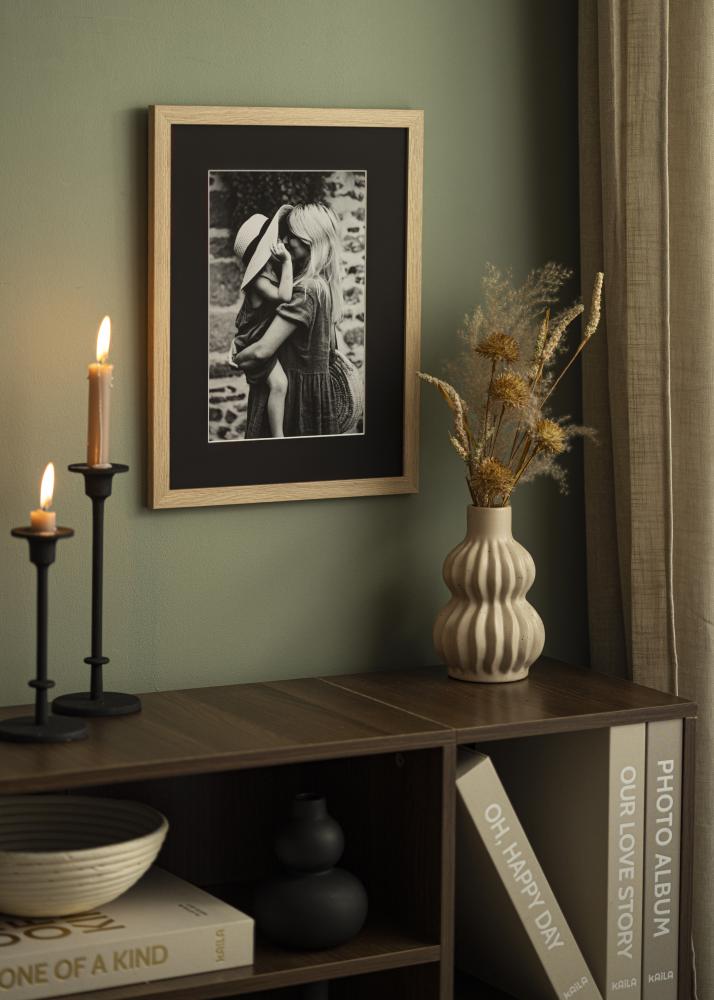 Passe-partout Zwart Standaard (Witte kern) 60x60 cm (49x49)