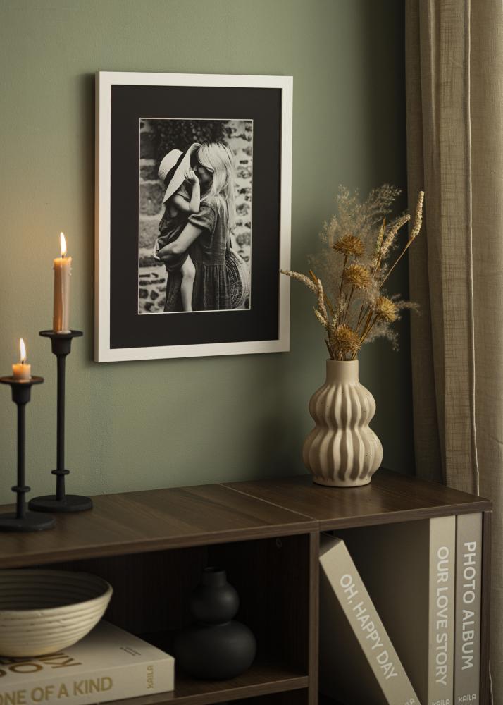 Passe-partout Zwart Standaard (Witte kern) 60x60 cm (49x49)