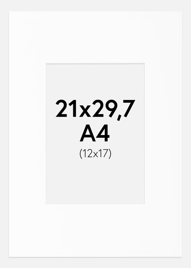 Passe-partout Wit Standaard (Witte kern) A4 21x29,7 cm (12x17)