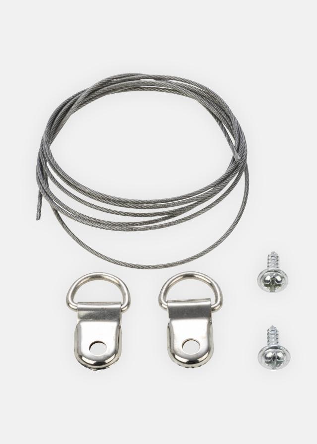 BGA Staaldraad 1m + 2 schroeven & 2 haken