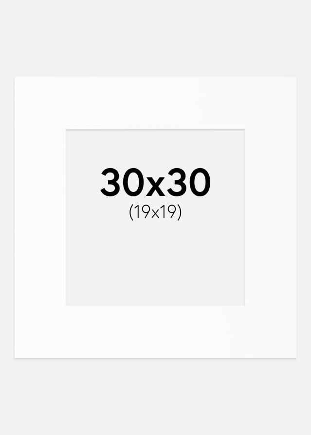 Passe-partout Wit Standaard (Witte kern) 30x30 cm (19x19)