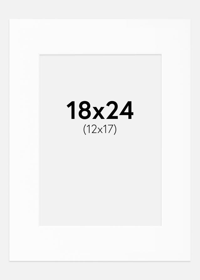 Passe-partout Wit Standaard (Witte kern) 18x24 cm (12x17)