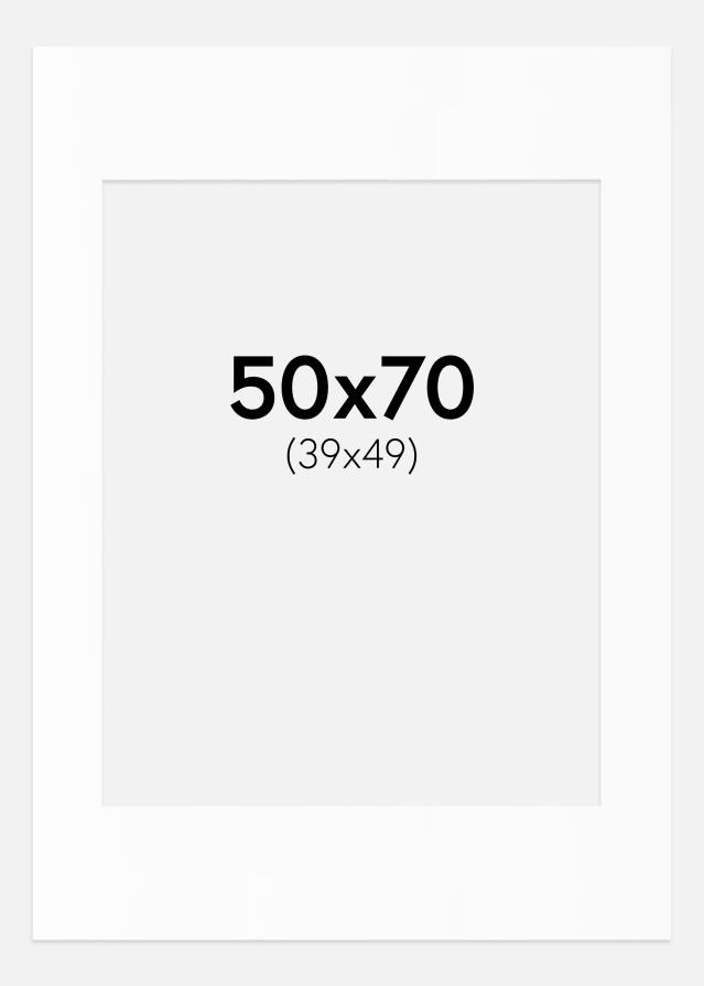 Passe-partout Wit Standaard (Witte kern) 50x70 cm (39x49)